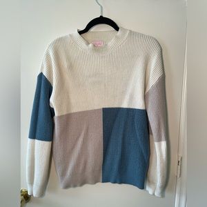 Pink Lily Color Block Sweater